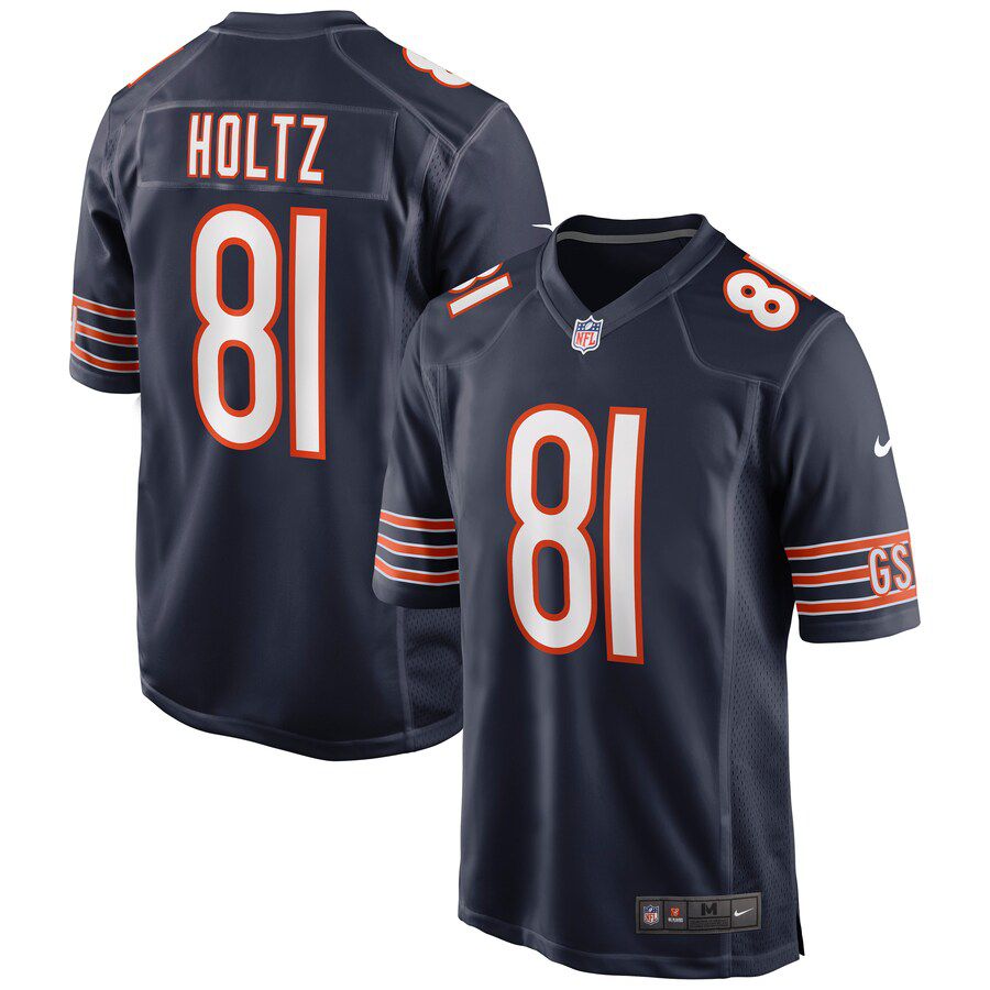 Men Chicago Bears 81 J.P. Holtz Nike Navy Game NFL Jersey